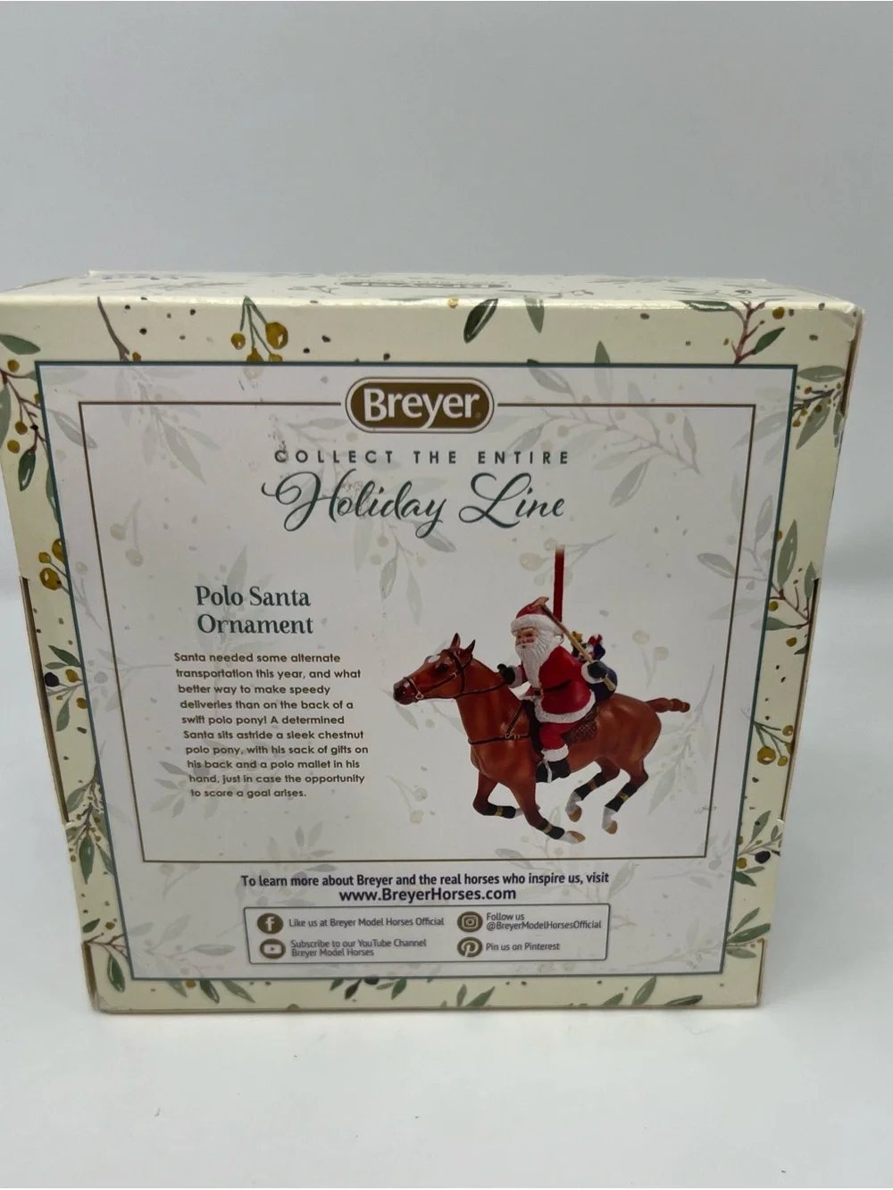 BREYER Horse Pony  Santa Polo Ornament #700689 [-] New In Box Christmas Holiday